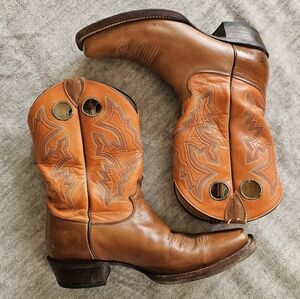 Justin Bent Rail Mens Buckaroo Orange cowboy boots Size 10.5